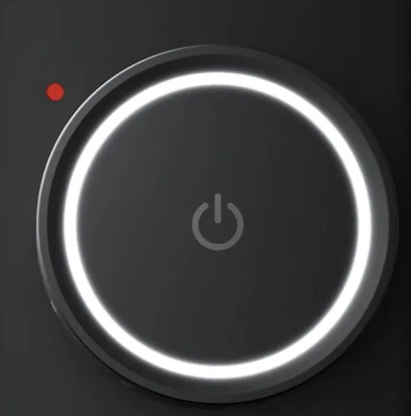 Front power button with lit RPM ring